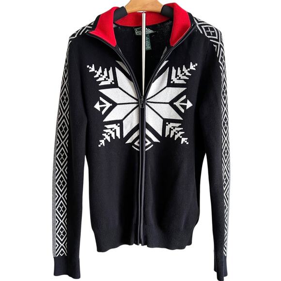 Lauren Ralph Lauren Sweaters - Lauren Ralph Lauren Active Snowflake Sweater Full Zip Size Large Christmas Ski